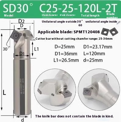 6037 45 degree inside and outside positive and negative chamfering cutter CNC rounding chamfering cutter SD SPK upper and lower bore reverse pull chamfering cutter bar Shandong Denso Pricision Tools Co.,Ltd.
